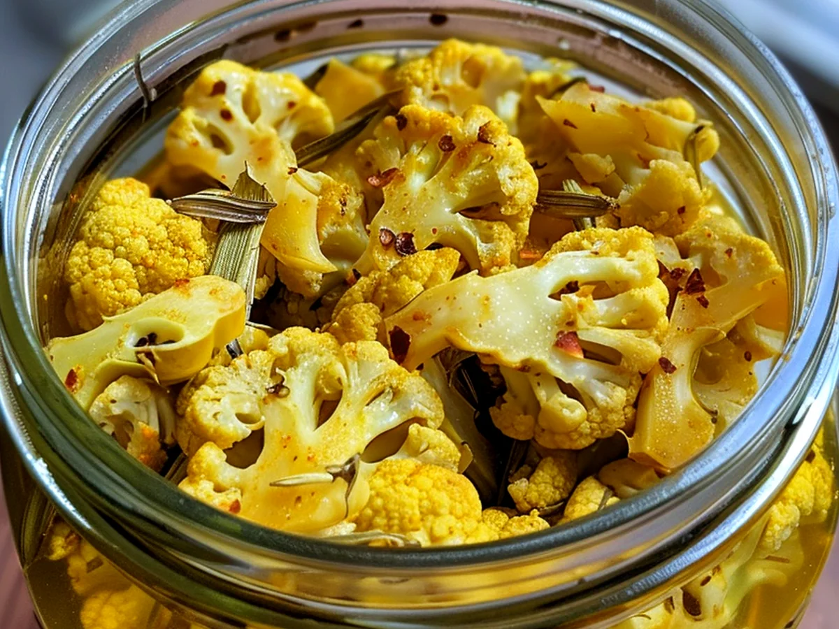 Pickles de Chou-Fleur au Curcuma et Gingembre Recette