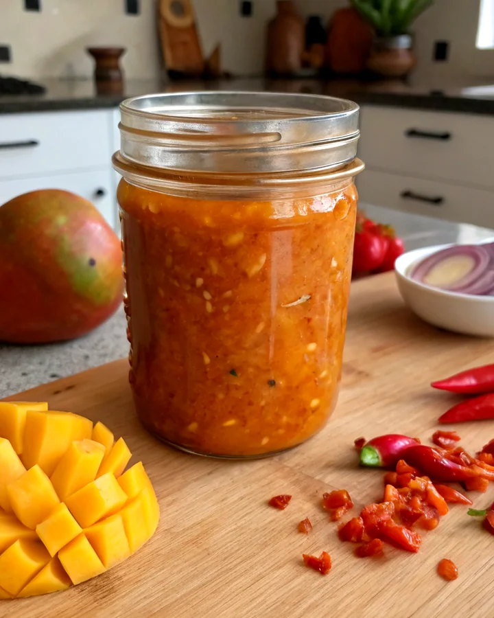 Parfait Tango de Mangue Épicé : Sauce Chili Sucrée et