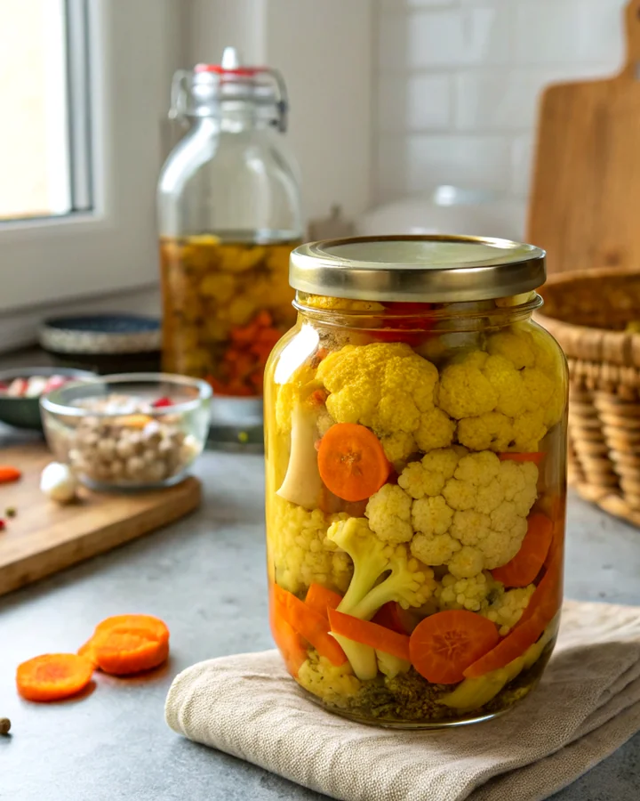 Parfait Chou-fleur mariné au curcuma, gingembre et