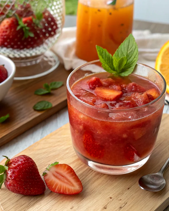 Parfait Confiture de fraises au basilic et agrumes