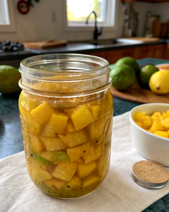 Parfait Pickles de mangue citronnée au gingembre épicé
