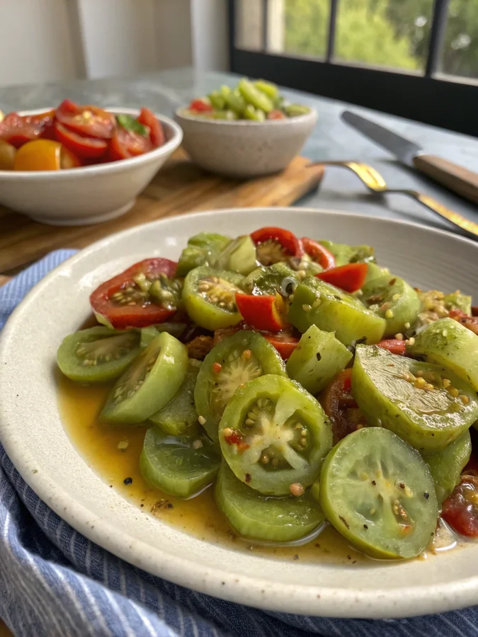 Tomates Vertes Épicées : Délices Croquants du Désert