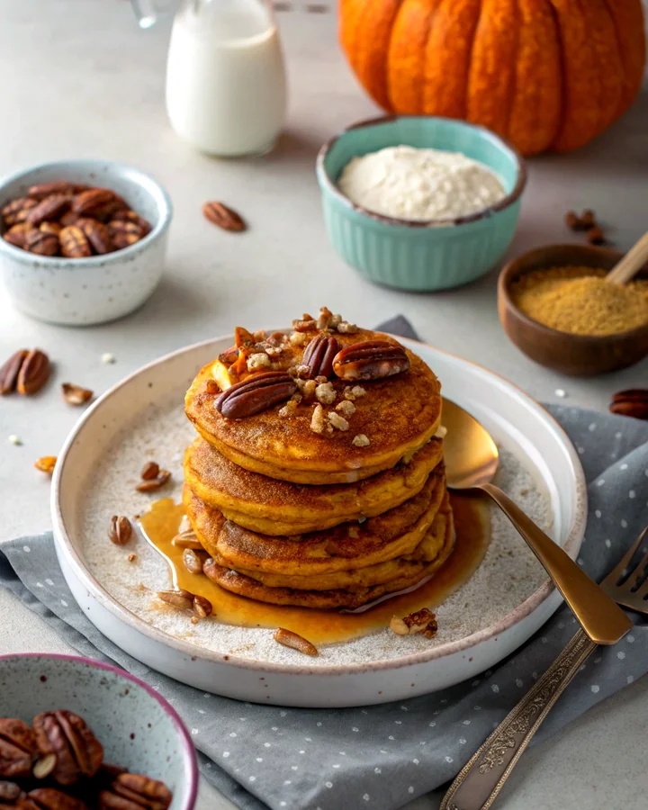 Parfait Pancakes à la citrouille et aux noix de pécan
