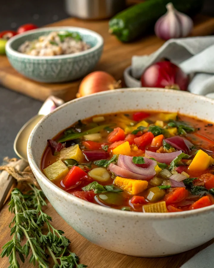 Parfait Soupe colorée de la récolte : un délice du jardin