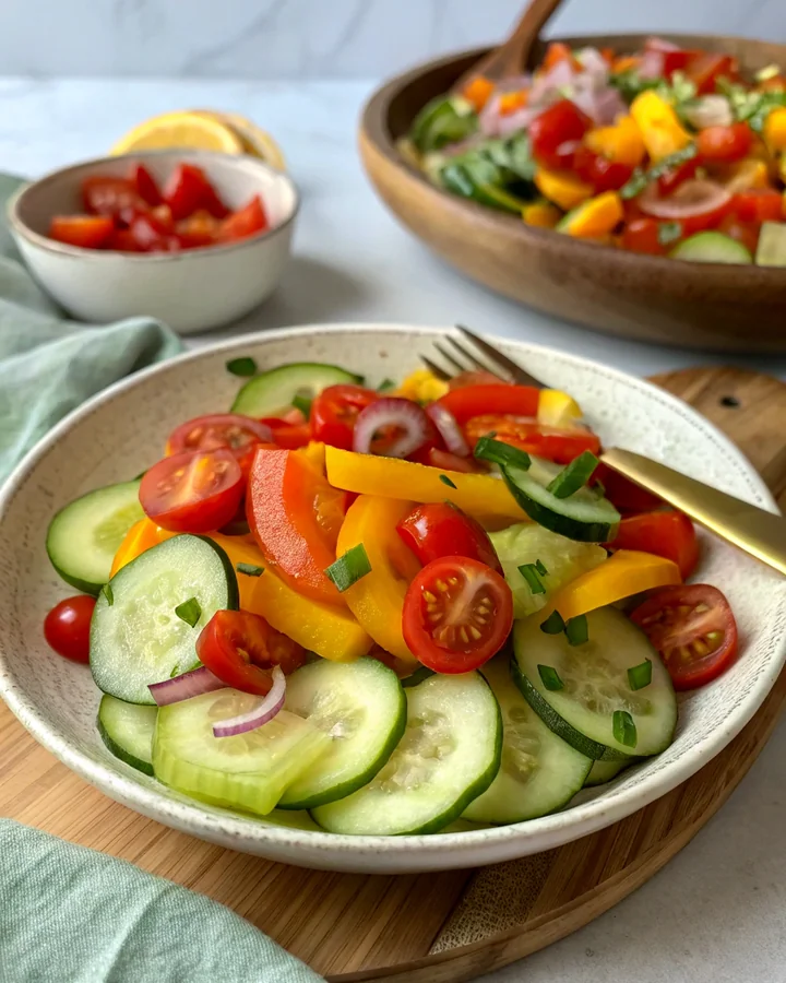Parfait Salade arc-en-ciel de concombre en 15 minutes