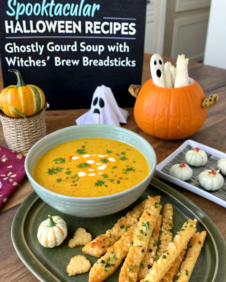 Parfait Soupe de courge effrayante avec pains magiques