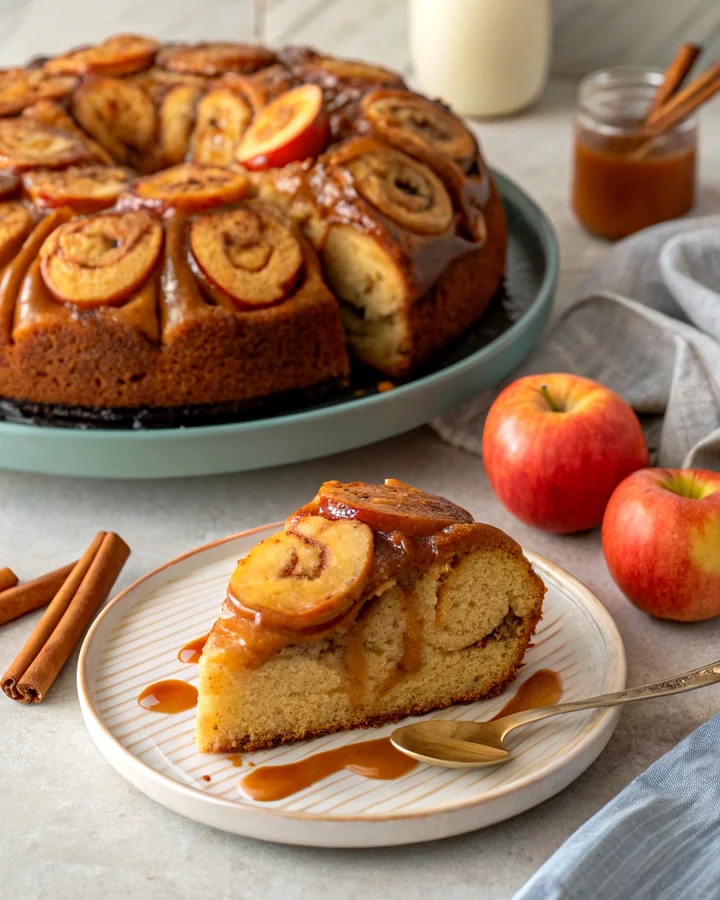 Parfait Gâteau roulé aux pommes caramel et cannelle