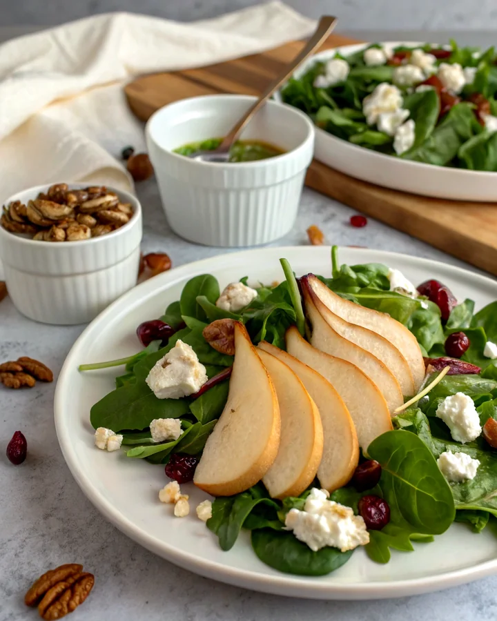 Parfait Salade de poire enchantée au fromage de chèvre