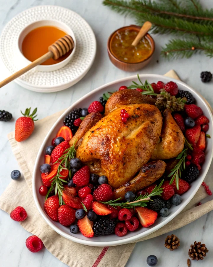 Parfait Poulet rôti aux baies et balsamique pour Noël