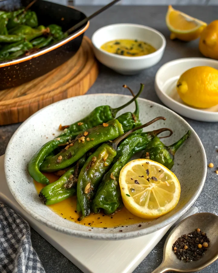 Parfait Piments shishito aux agrumes et fumé