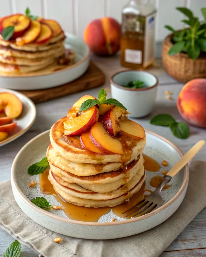 Parfait Paradis de crêpes aux pêches : un délice du matin