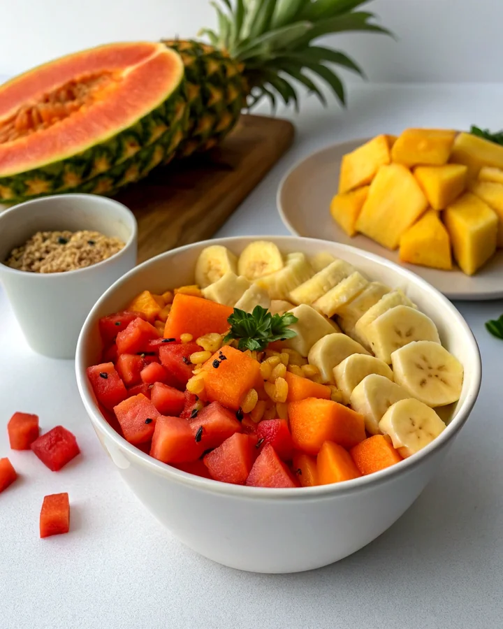 Parfait Bol Tropical au Lever du Soleil: Un Petit-Déjeuner