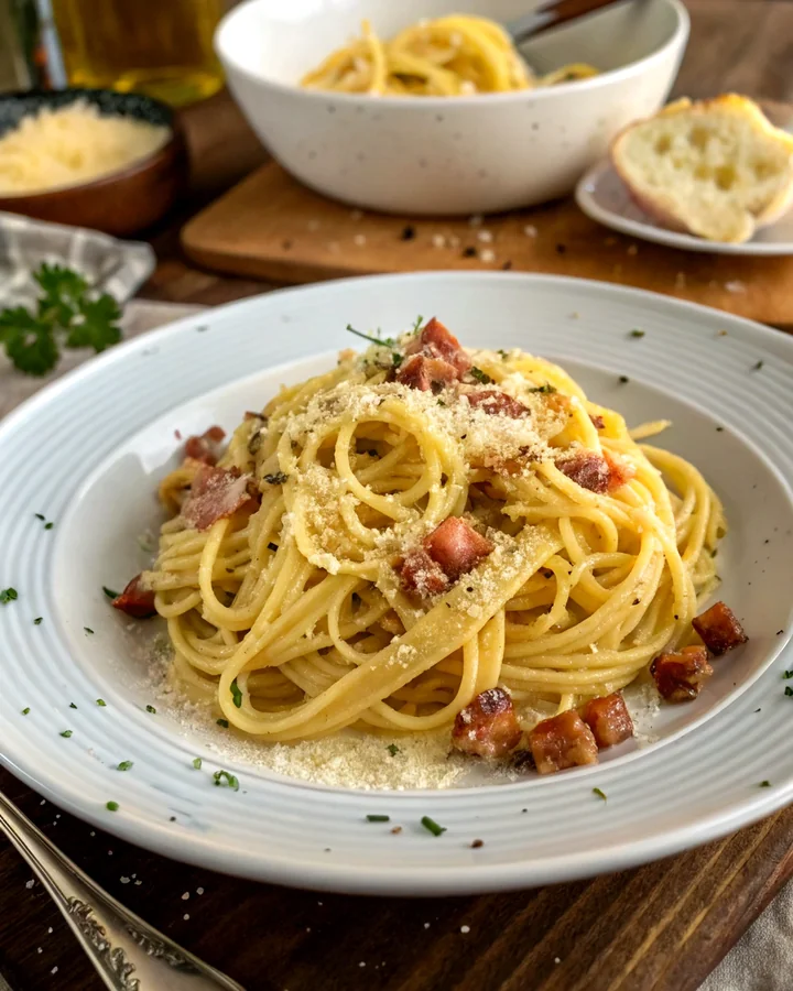 Parfait Délice de Carbonara Tordue : Pâtes Modernes