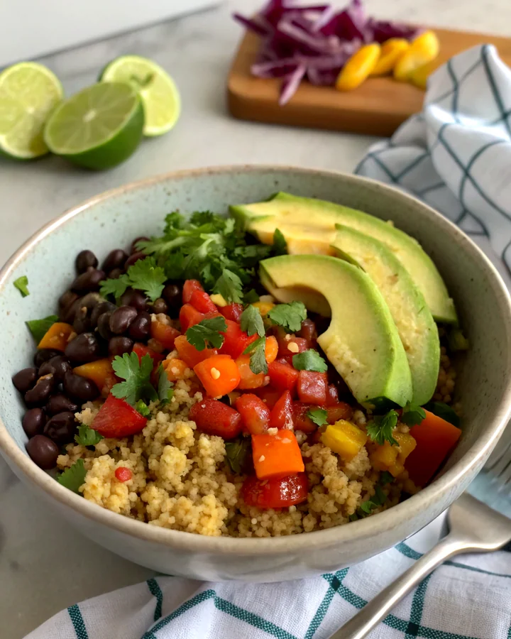 Parfait Bol de Quinoa Fiesta : Délice Rapide et Sain