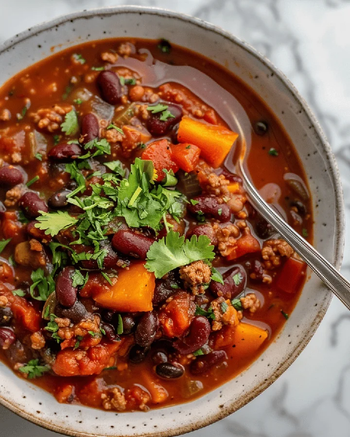 Parfait Chili aux épices de citrouille et haricots